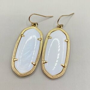 Kendra Scott White and Gold Elle Drop Earrings